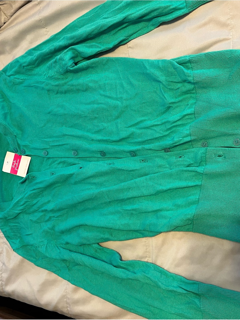 fresh produce Teal Button-Up Lightweight Cardigan